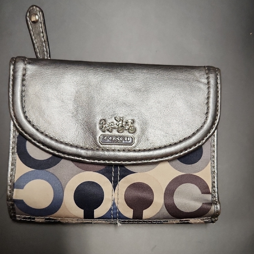 Vintage COACH OP C Gunmetal leather wallet